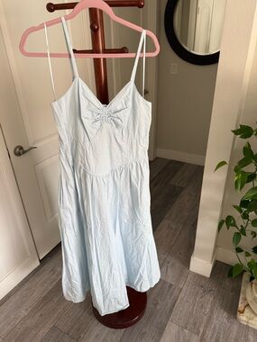 Light Blue Spaghetti Strap Sundress with Pockets